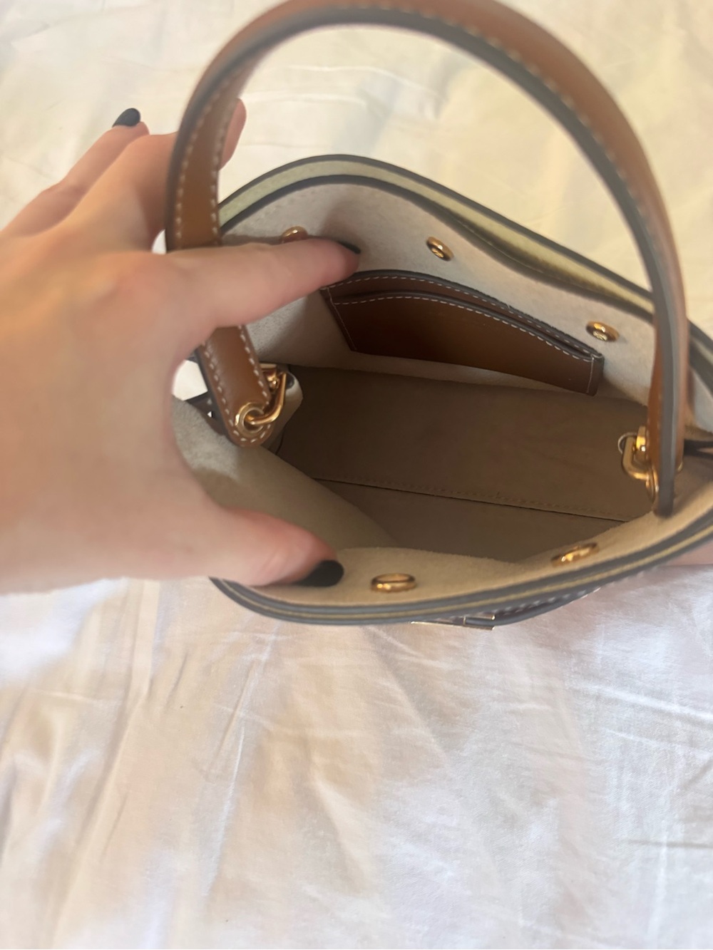 Tory Burch Petite Lee Radziwill Double Bag-Aged Tan- new design - Picture 6 of 12